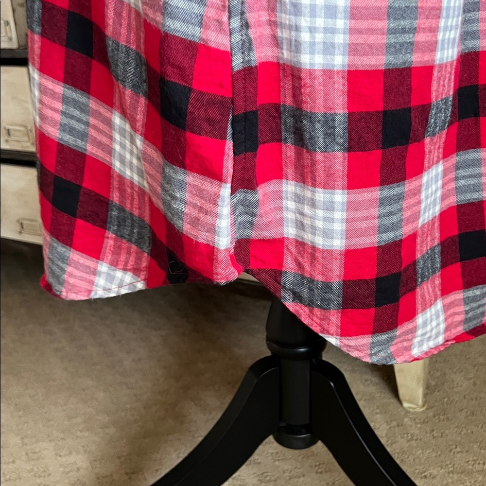 Ralph Lauren Polo Red Black White Gray Plaid Ruffle Dress - Picture 4 of 10